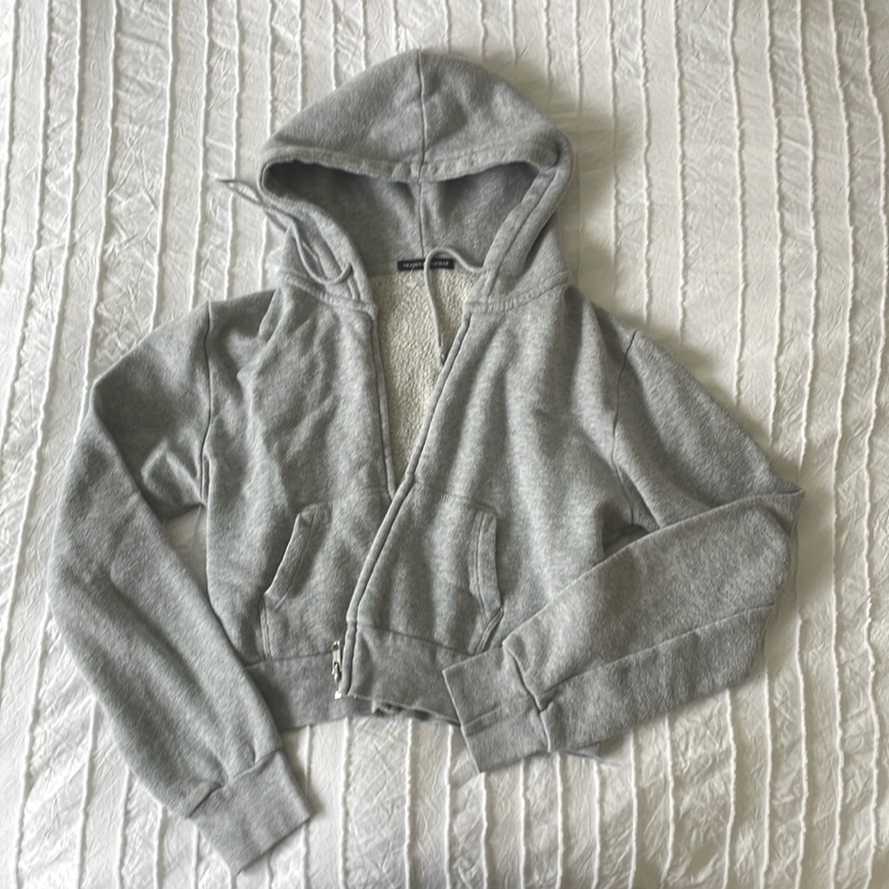 Cropped Grey Zip-Up